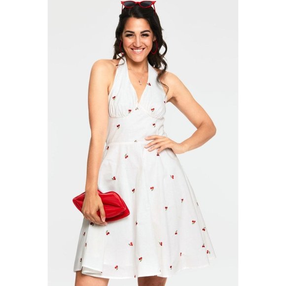 Voodoo Vixen Dresses & Skirts - Voodoo Vixen Winnie Halter Dress with Cherries